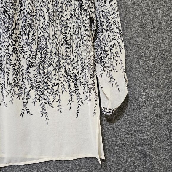 Coldwater Creek Boho Top Women Small Button Popover Blouse Semi Sheer‎ Light - Picture 14 of 16